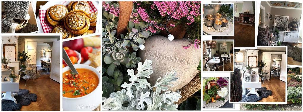 Bilder från bistron: kanelbullar, soppa, dukade bord och blommor